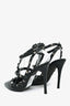 Valentino Black Leather Cage Rockstud Heels Size 38