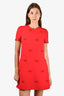 Valentino Red Lip Detail Shift Dress Size 40