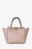 Valentino Pink Leather Mini Rockstud Tote with Strap