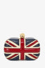Alexander McQueen Red/Navy Blue Leather British Flag Skull Clutch