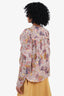 Ulla Johnson Multicolor Cotton Floral Print Puff Sleeve Top size 8