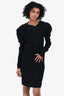 Isabel Marant Black Twisted Midi Dress Size 38
