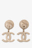 Chanel 2022 Faux Pearl Crystal Embellished Drop CC Earrings