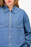 Hermes Blue Denim Zip-Up Shirt Size 15.5/39 Men's