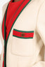 Gucci Off White Wool Web Trimmed Coat Size 40