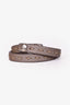Fendi Brown Leather Logo Tag Wrap Bracelet
