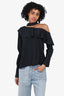 Walter Baker Black Off The Shoulder Ruffle Blouse Size S