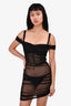 Danielle Guizio Black Mesh Off The Shoulder Dress Size XS
