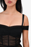 Danielle Guizio Black Mesh Off The Shoulder Dress Size XS
