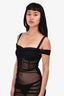 Danielle Guizio Black Mesh Off The Shoulder Dress Size XS
