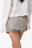 Maje Silver Metallic Daisy Pattern Skort Size 36