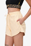 Nanushka Cream Faux Leather Shorts Size XXS