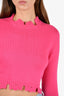 The Attico Pink Wool Distressed Sweater Est. Size XS