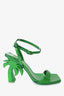 Palm Angels Green Metallic Palm Tree 105 Sandals Size 40