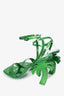 Palm Angels Green Metallic Palm Tree 105 Sandals Size 40