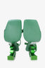Palm Angels Green Metallic Palm Tree 105 Sandals Size 40