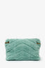 Saint Laurent 2021 Teal Shearling Loulou Shoulder Bag (As Is)