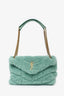 Saint Laurent 2021 Teal Shearling Loulou Shoulder Bag (As Is)
