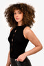 Cotton Citizen Black Ribbed Cut-Out Detailed Top Size M