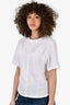 Isabel Marant White Cotton Stitched T-Shirt Size M