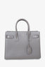 Saint Laurent Grey Leather Small Sac de Jour Top Handle with Strap