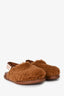 Marni Brown Leather Sabot Shearling Clogs Size 40