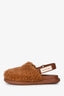 Marni Brown Leather Sabot Shearling Clogs Size 40