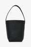 The Row Black Grained Leather Small N/S Park Tote