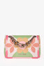 Miu Miu Green/Pink Floral Print Silver Chain Bag