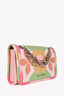 Miu Miu Green/Pink Floral Print Silver Chain Bag