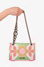 Miu Miu Green/Pink Floral Print Silver Chain Bag