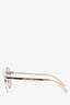 Versace Gold Metal Round Aviator Sunglasses