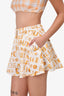 Boutique Moschino White/Gold Printed Cotton Shorts Size 2 US