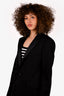 Saint Laurent Black Virgin Wool Blazer with Shoulder Pads Size 48 Mens