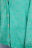 Gucci Green Glitter Wool GG Logo Button Down Cardigan Size M
