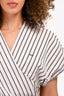 Off-White Main Label White/Black Striped Tie-Front Top Size 40