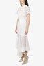 Milly White Window Check Waist Tie Midi Dress Size 4