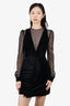 Patbo Black Velvet Mesh Sleeve Mini Dress Size 6
