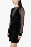 Patbo Black Velvet Mesh Sleeve Mini Dress Size 6