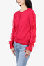 Boutique Moschino Cherry Pink Knit Ruffle Cardigan Size 8