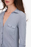 James Perse Grey Button-Up 3/4 Sleeve Top Size 0