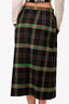 Gucci Black/Green Check Wool Blend Kilt Skirt Size 44