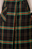 Gucci Black/Green Check Wool Blend Kilt Skirt Size 44