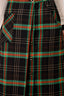 Gucci Black/Green Check Wool Blend Kilt Skirt Size 44