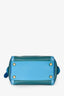 Burberry Blue Grained Leather Tricolour Mini Boston Bag with Strap