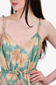 Ulla Johnson Beige/Green Tie Dye Midi Dress Size 12