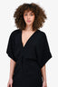 IRO Black V-Neck Ruffle Detail Mini Dress Size 40