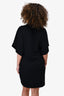 IRO Black V-Neck Ruffle Detail Mini Dress Size 40
