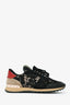 Valentino Black/Brown Suede/Lace Rockstud Sneakers Size 39