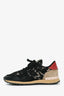Valentino Black/Brown Suede/Lace Rockstud Sneakers Size 39